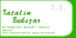 katalin bukszar business card